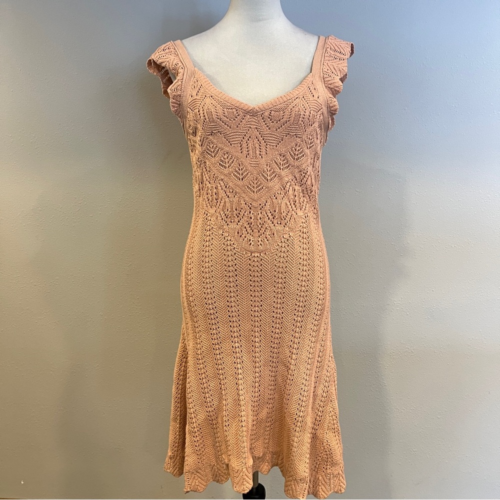 Freshman 1996 Pink Knit Sleeveless v-neck mini‎ Dress size small